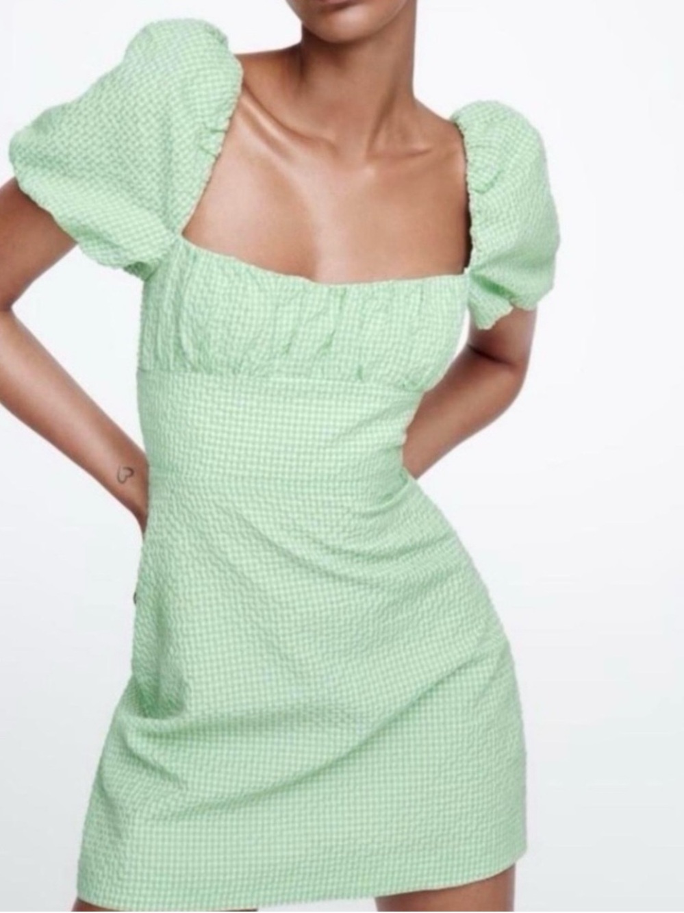 Zara Gingham Mini Dress Size M
